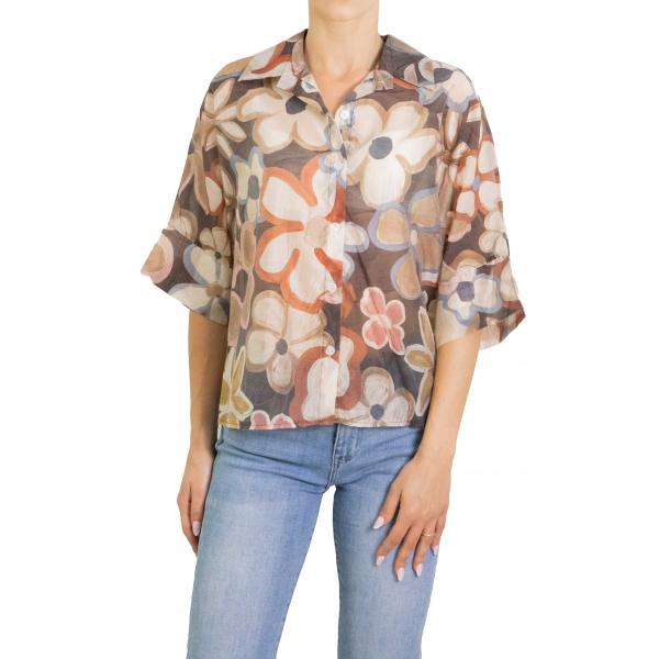 Camicia fantasia floreale manica corta